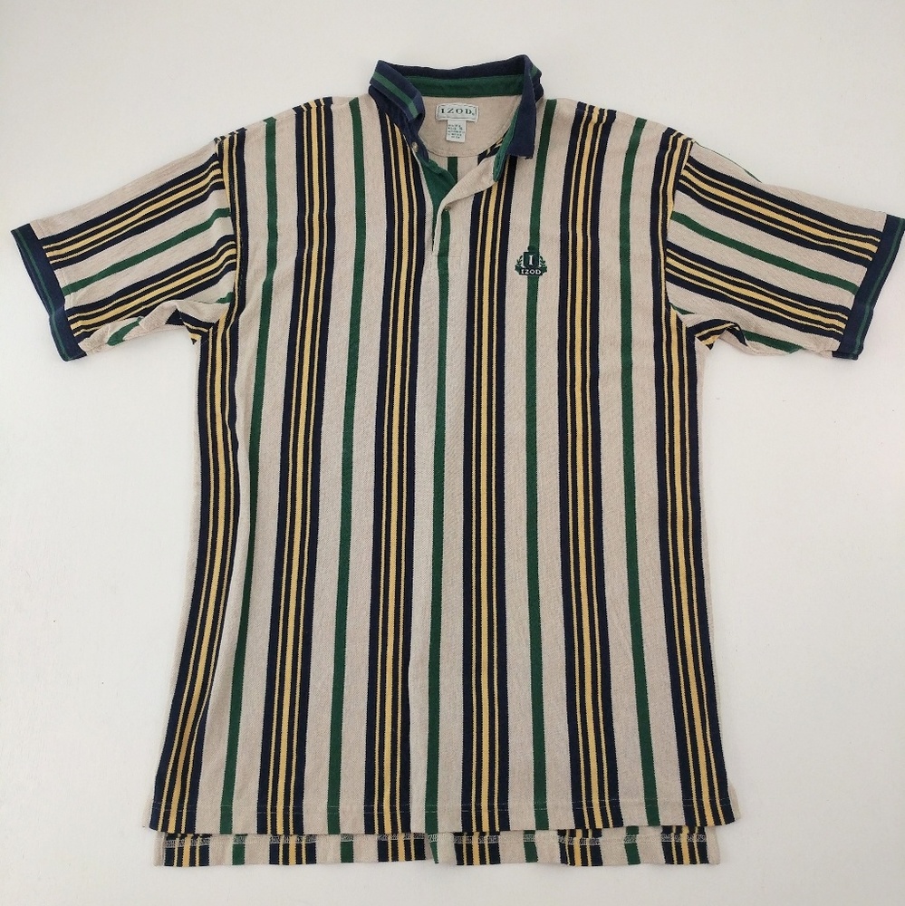 Vintage Izod | Green Blue Dad Polo Size large